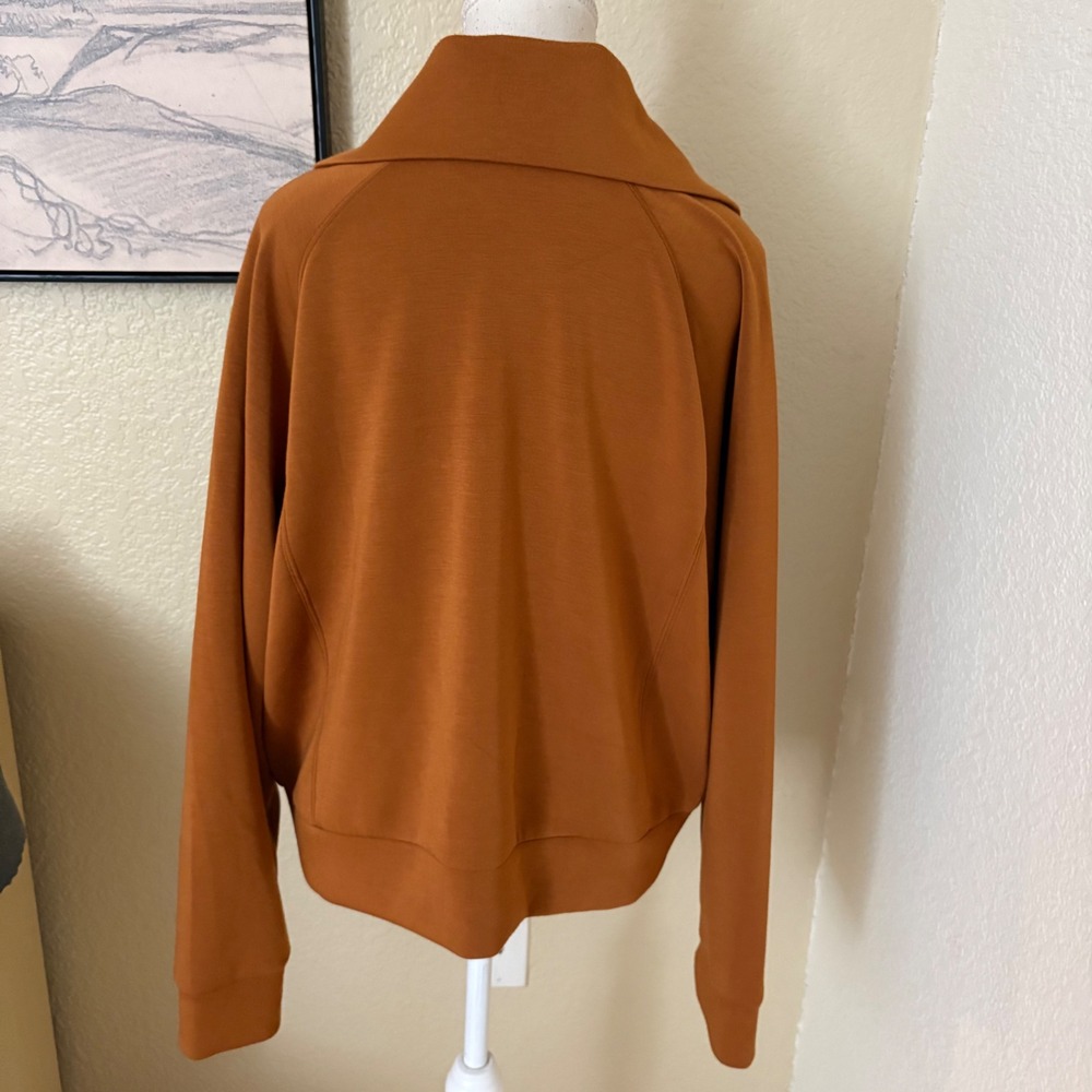 Spanx Airessentials Half Zip Pullover Brown Size … - image 3